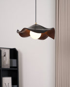 Brioce Suspension avec abat-jour en résine blanc et noyer pour salon et salle à manger - Neutralighting