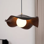 Brioce Suspension avec abat-jour en résine blanc et noyer pour salon et salle à manger - Neutralighting