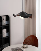 Brioce Suspension avec abat-jour en résine blanc et noyer pour salon et salle à manger - Neutralighting