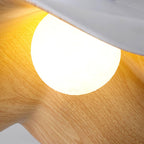 Brioce Suspension avec abat-jour en résine blanc et noyer pour salon et salle à manger - Neutralighting