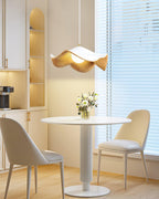 Brioce Suspension avec abat-jour en résine blanc et noyer pour salon et salle à manger - Neutralighting