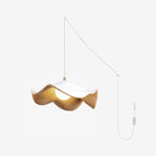 Brioce Suspension avec abat-jour en résine blanc et noyer pour salon et salle à manger - Neutralighting