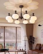 Cassia Lustre Globe en Verre Opale Bras - Neutralighting