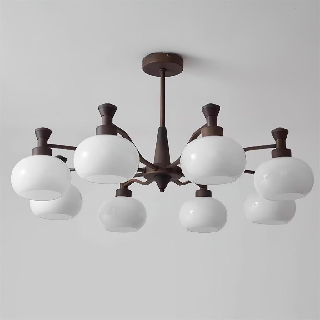 Cassia Lustre Globe en Verre Opale Bras - Neutralighting