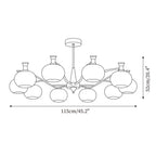 Cassia Lustre Globe en Verre Opale Bras - Neutralighting