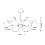 Cassia Lustre Globe en Verre Opale Bras - Neutralighting