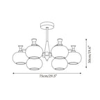 Cassia Lustre Globe en Verre Opale Bras - Neutralighting