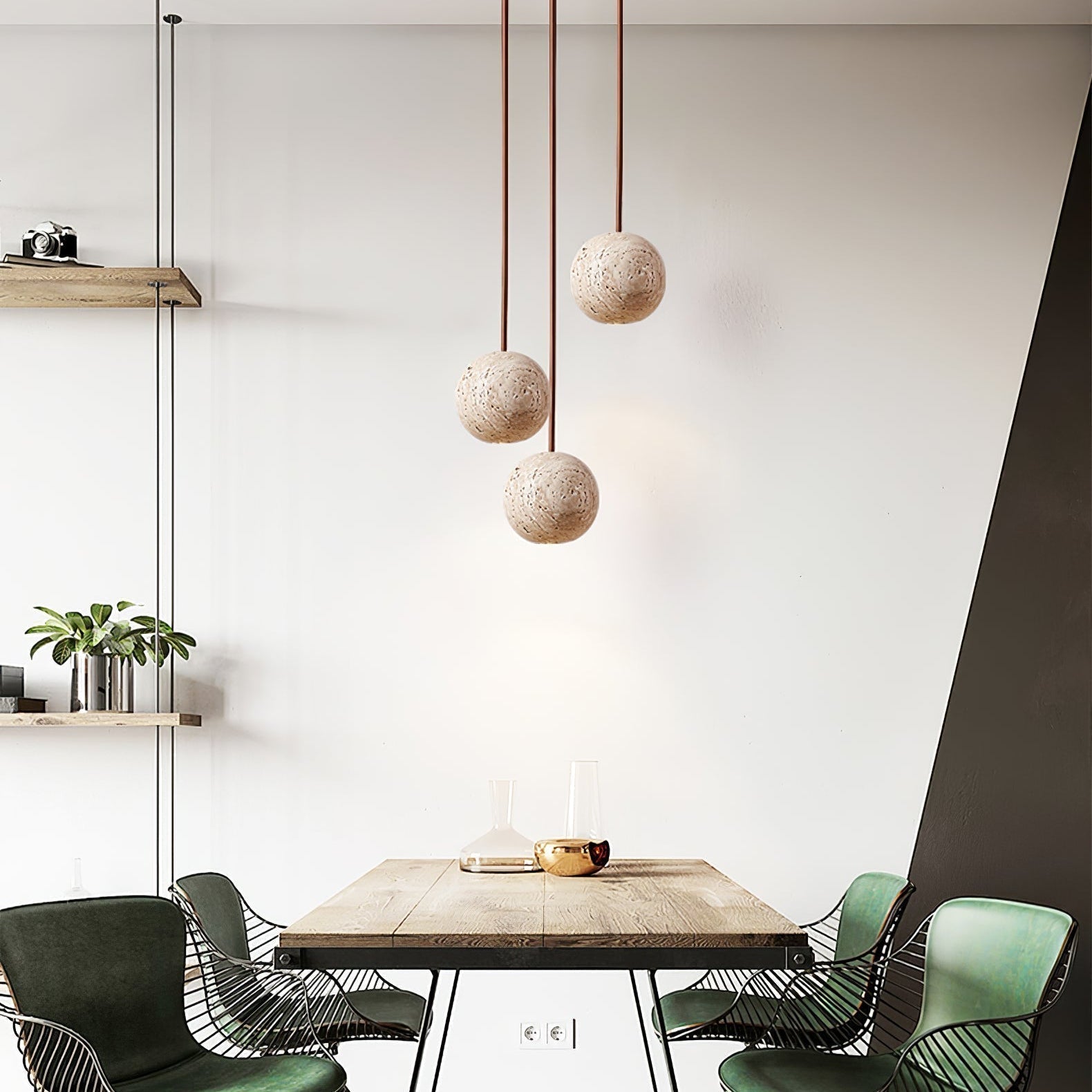 Trio Travertine Pendant Light - Neutralighting
