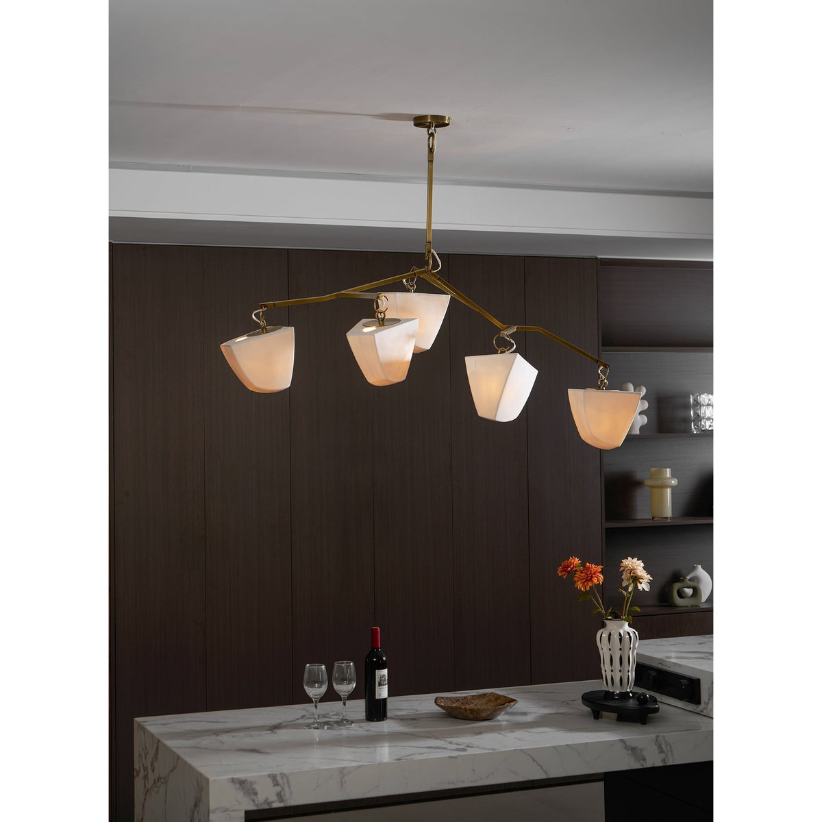 Iris Lustre en Laiton et Céramique à Créativité Individuelle Mobile - Neutralighting