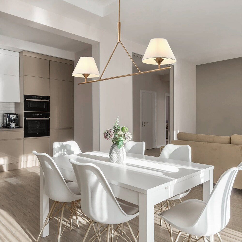 Keen Lustre Linéaire Moderne Élégant en Laiton et Tissu - Neutralighting