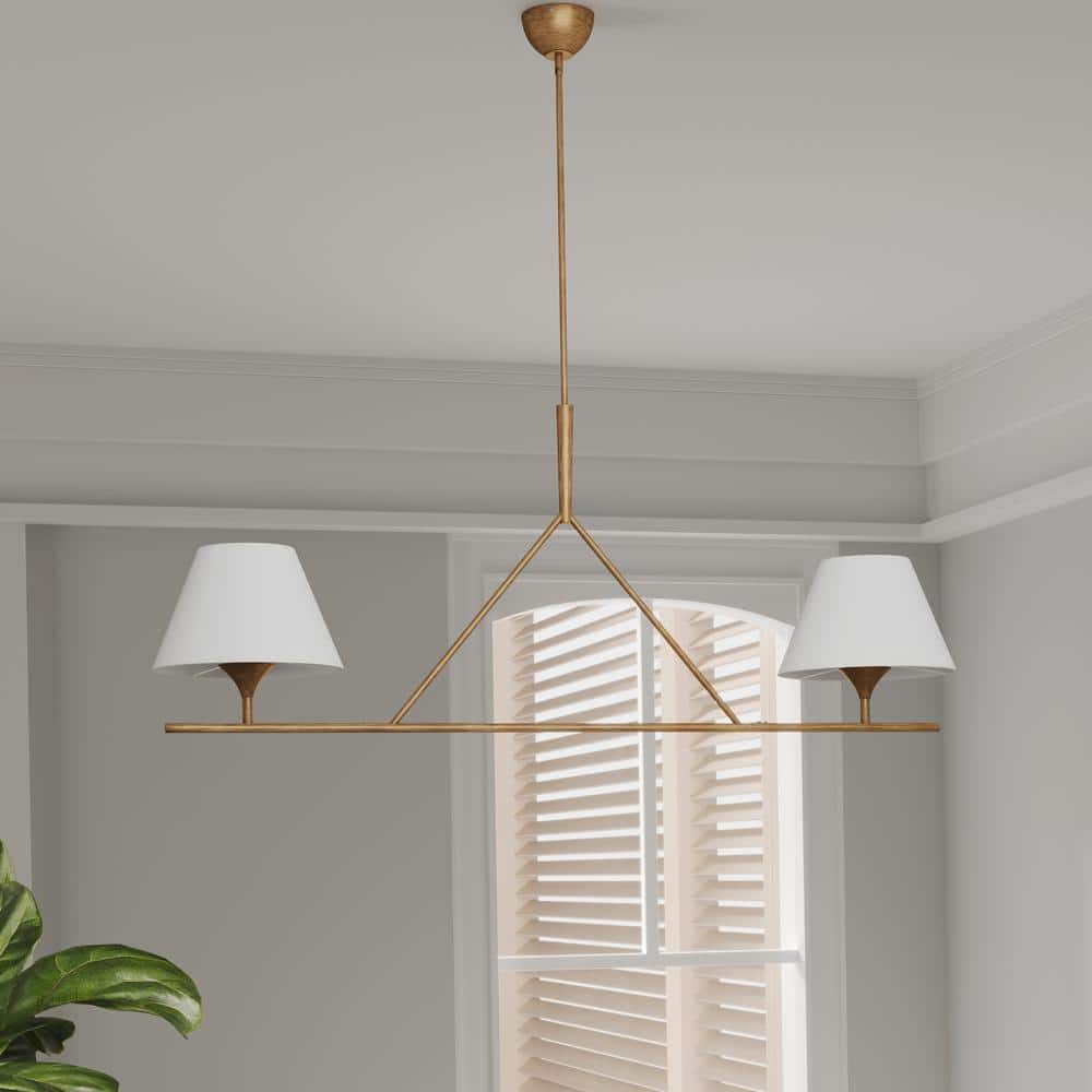 Keen Lustre Linéaire Moderne Élégant en Laiton et Tissu - Neutralighting