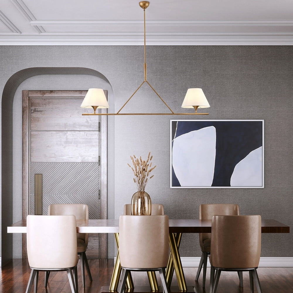 Keen Lustre Linéaire Moderne Élégant en Laiton et Tissu - Neutralighting
