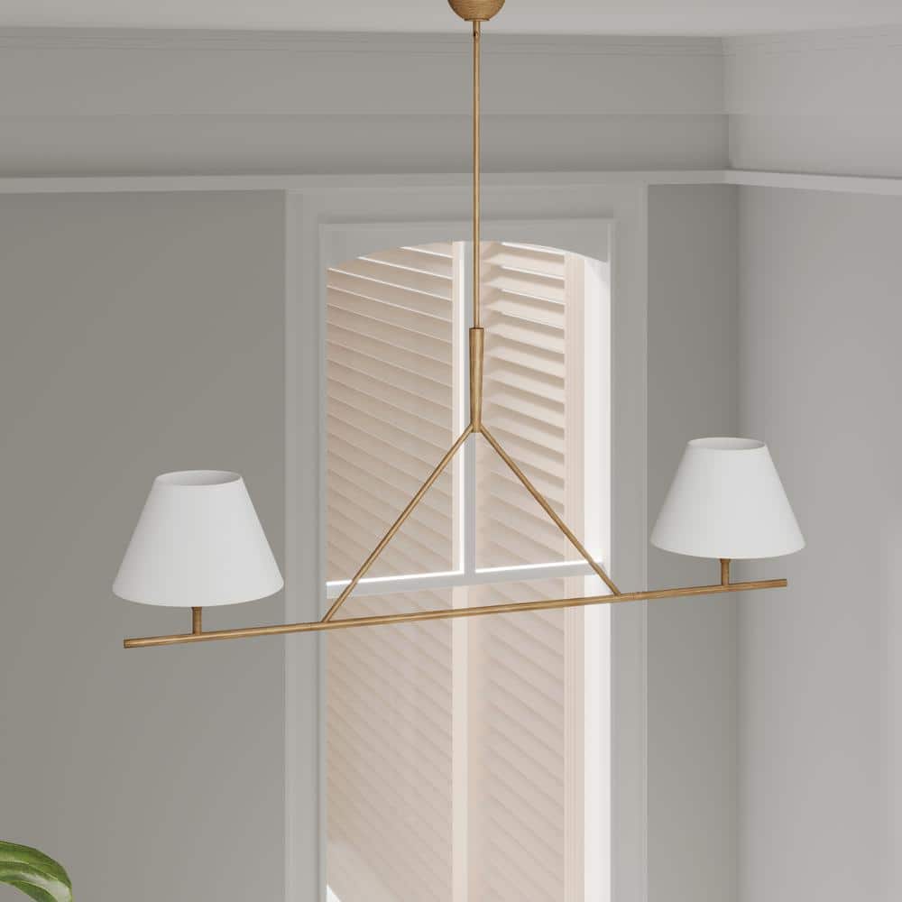 Keen Lustre Linéaire Moderne Élégant en Laiton et Tissu - Neutralighting