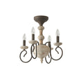 Myst Lampe de Plafond Semi-Encastrée en Métal et Bois Traditionnel Vintage - Neutralighting