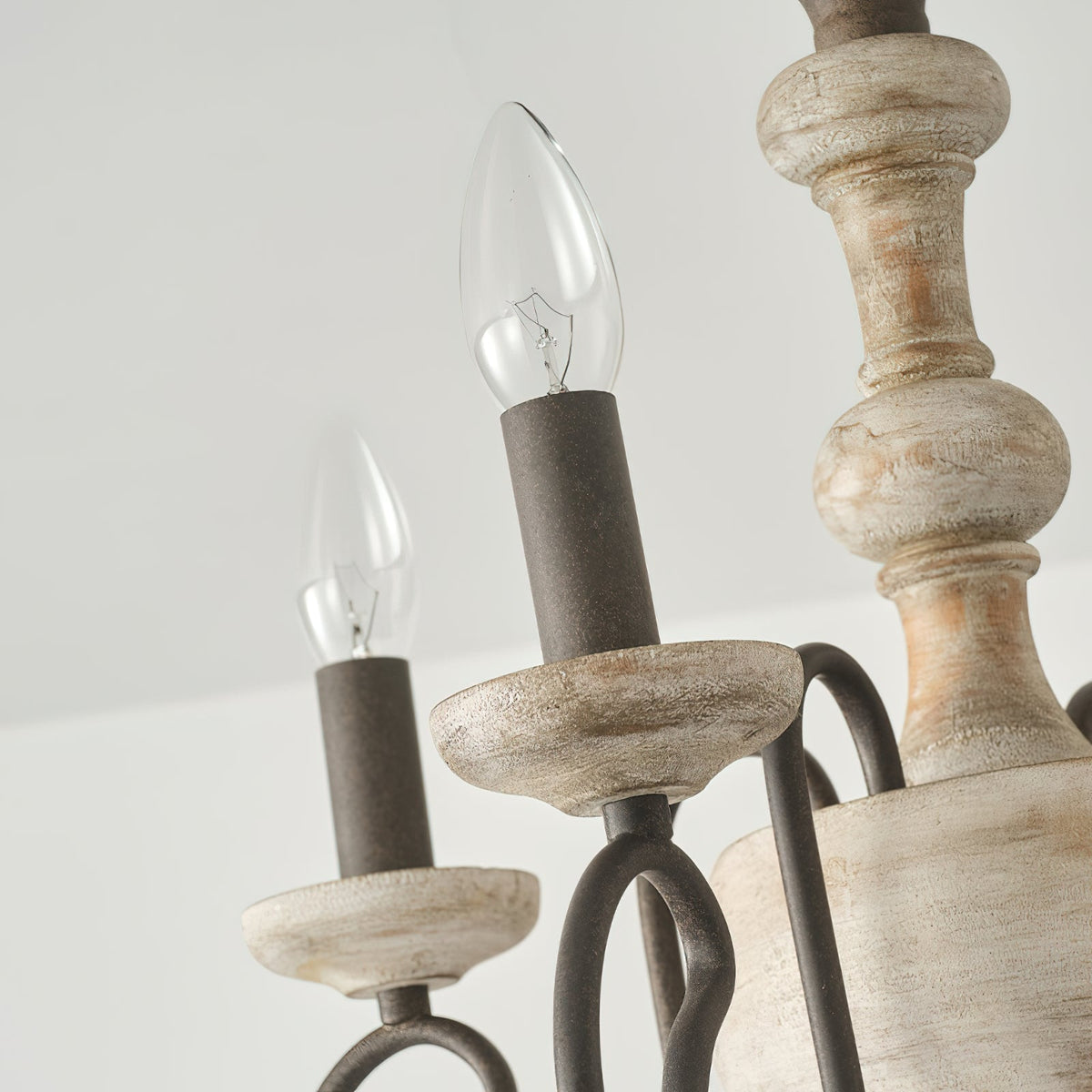 Myst Lampe de Plafond Semi-Encastrée en Métal et Bois Traditionnel Vintage - Neutralighting