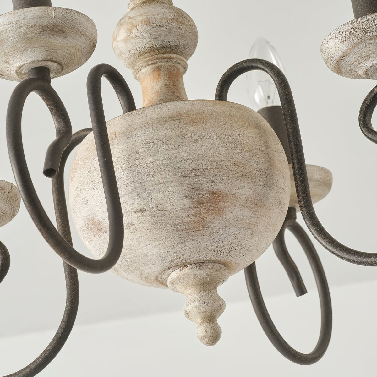 Myst Lampe de Plafond Semi-Encastrée en Métal et Bois Traditionnel Vintage - Neutralighting