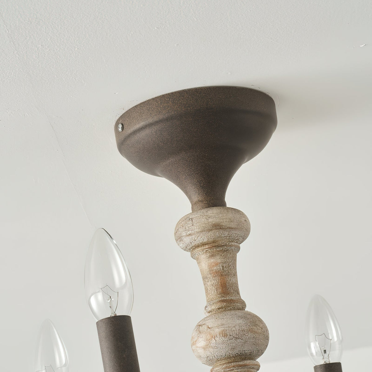 Myst Lampe de Plafond Semi-Encastrée en Métal et Bois Traditionnel Vintage - Neutralighting