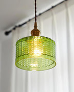 Cavella Suspension Lampe en Verre Texturé Vert Vintage - Neutralighting