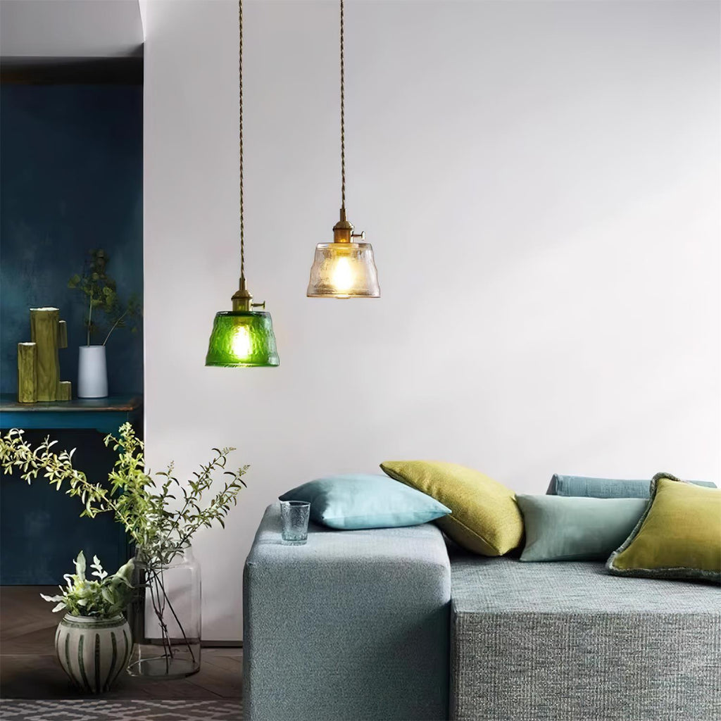 Aura Suspension Vintage Laiton Verre - Neutralighting