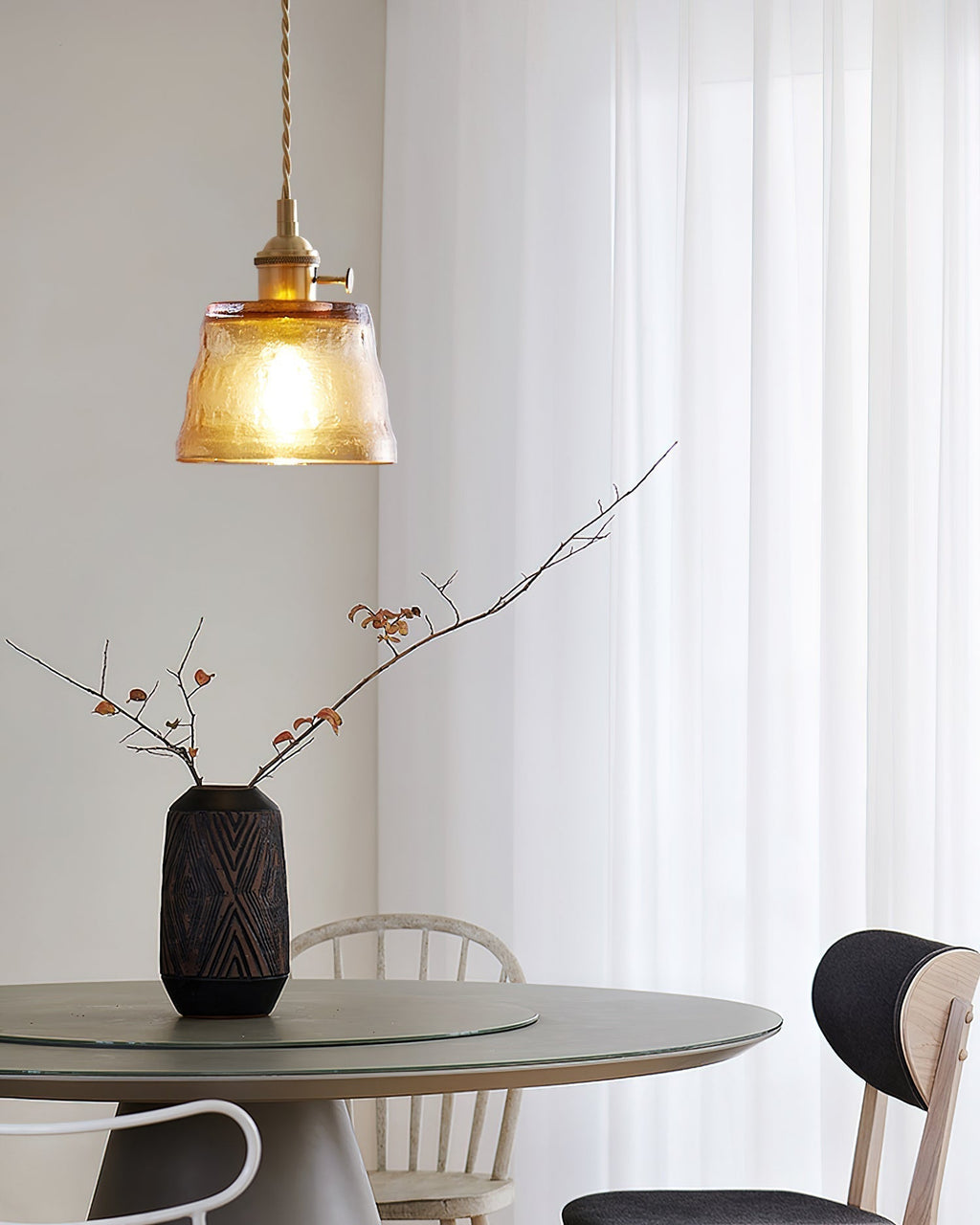 Aura Suspension Vintage Laiton Verre - Neutralighting