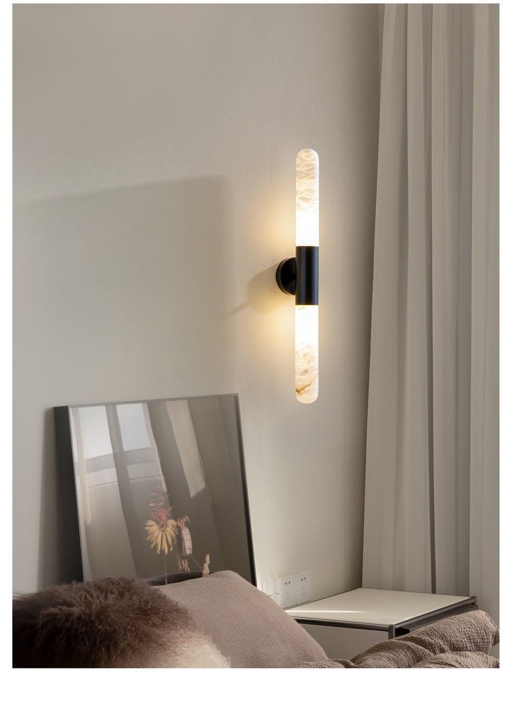 Evtalos Applique Murale Cylindrique en Albâtre - Neutralighting