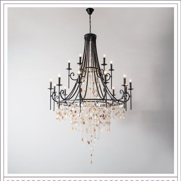 Trove Lustre en Métal Naturel et Albâtre de Luxe Postmoderne - Neutralighting
