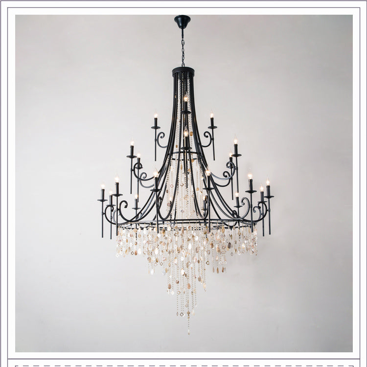Trove Lustre en Métal Naturel et Albâtre de Luxe Postmoderne - Neutralighting