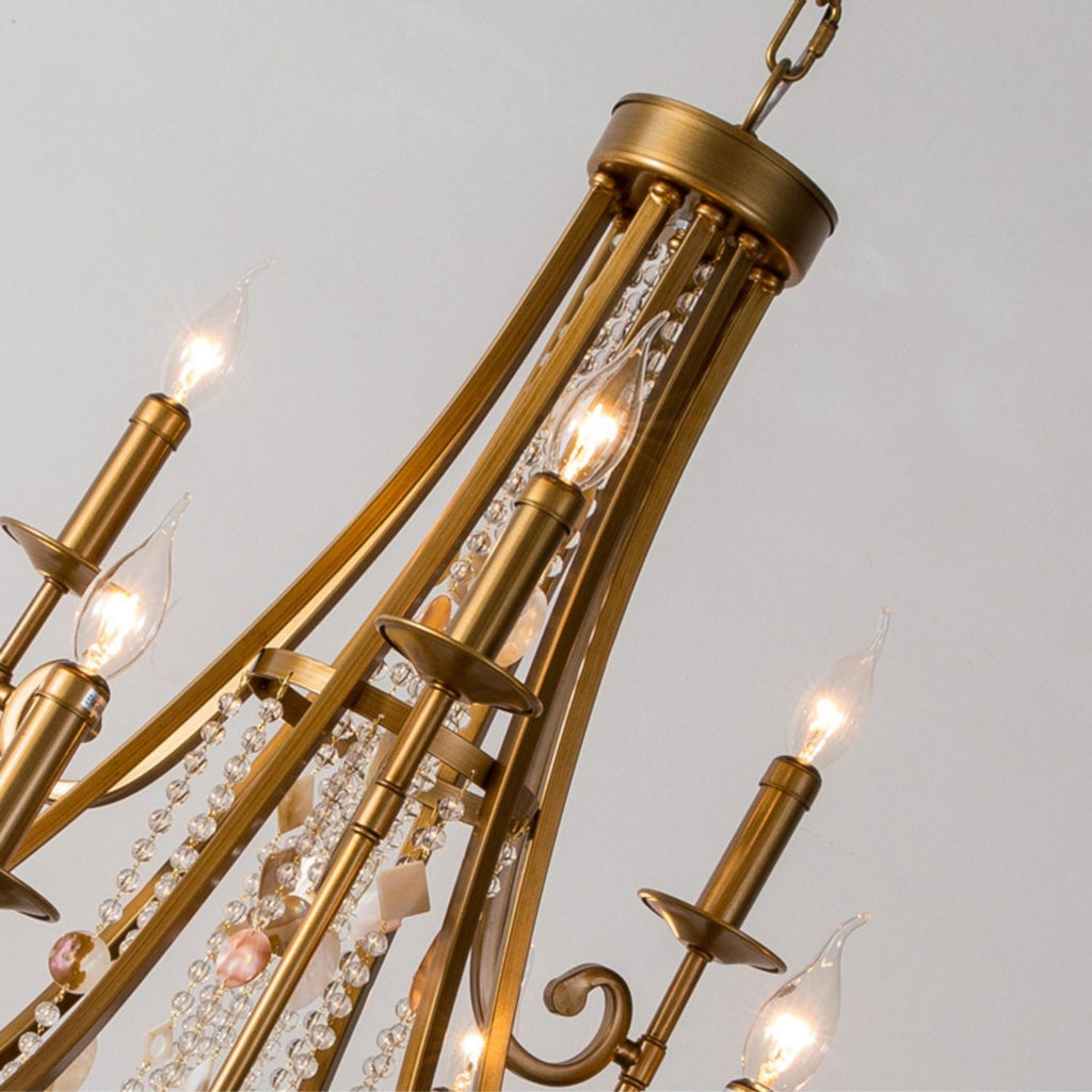 Trove Lustre en Métal Naturel et Albâtre de Luxe Postmoderne - Neutralighting