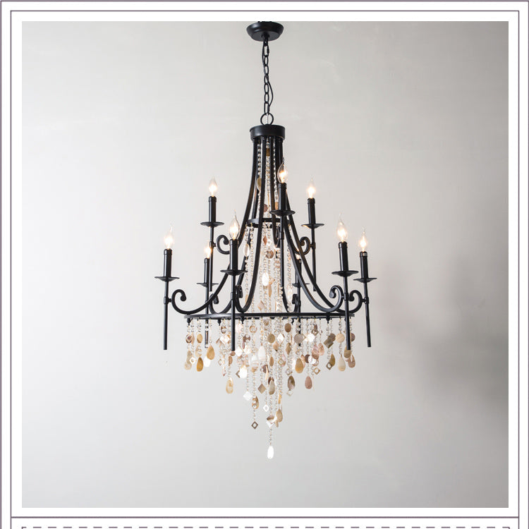 Trove Lustre en Métal Naturel et Albâtre de Luxe Postmoderne - Neutralighting