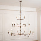 Wisp Grand Lustre en Métal de Bronze Industriel Vintage - Neutralighting