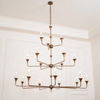 Wisp Grand Lustre en Métal de Bronze Industriel Vintage - Neutralighting