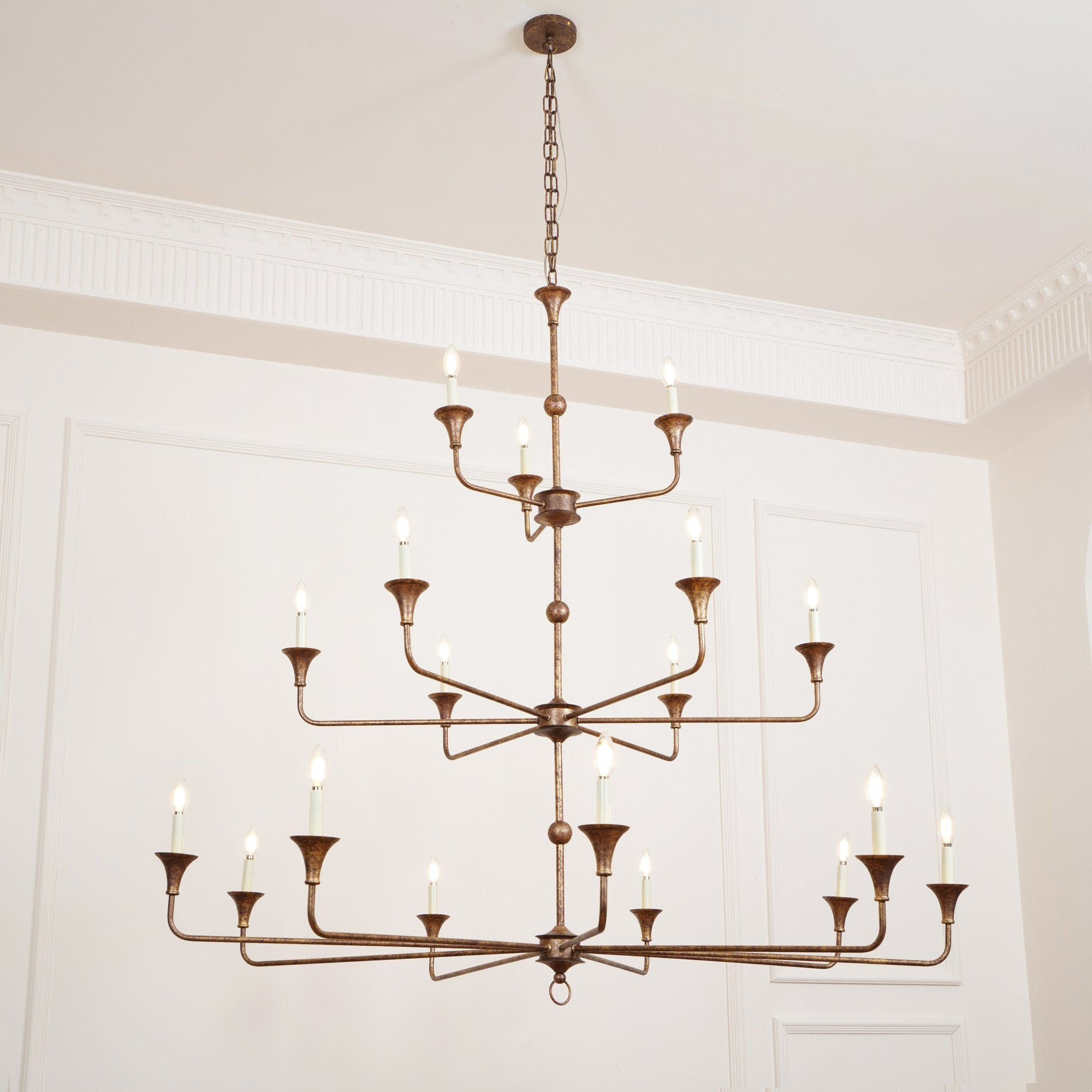Wisp Grand Lustre en Métal de Bronze Industriel Vintage - Neutralighting