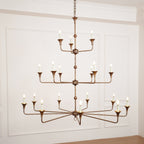 Wisp Grand Lustre en Métal de Bronze Industriel Vintage - Neutralighting