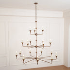 Wisp Grand Lustre en Métal de Bronze Industriel Vintage - Neutralighting