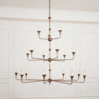 Wisp Grand Lustre en Métal de Bronze Industriel Vintage - Neutralighting