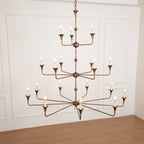 Wisp Grand Lustre en Métal de Bronze Industriel Vintage - Neutralighting
