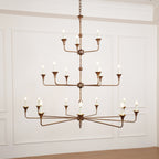 Wisp Grand Lustre en Métal de Bronze Industriel Vintage - Neutralighting