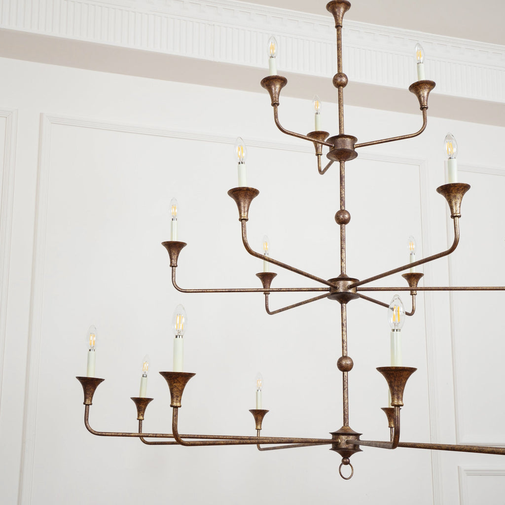 Wisp Grand Lustre en Métal de Bronze Industriel Vintage - Neutralighting