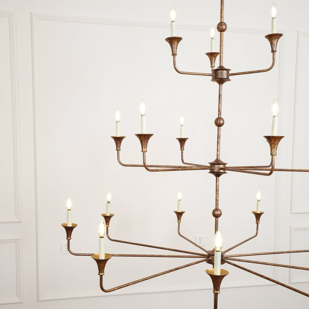 Wisp Grand Lustre en Métal de Bronze Industriel Vintage - Neutralighting