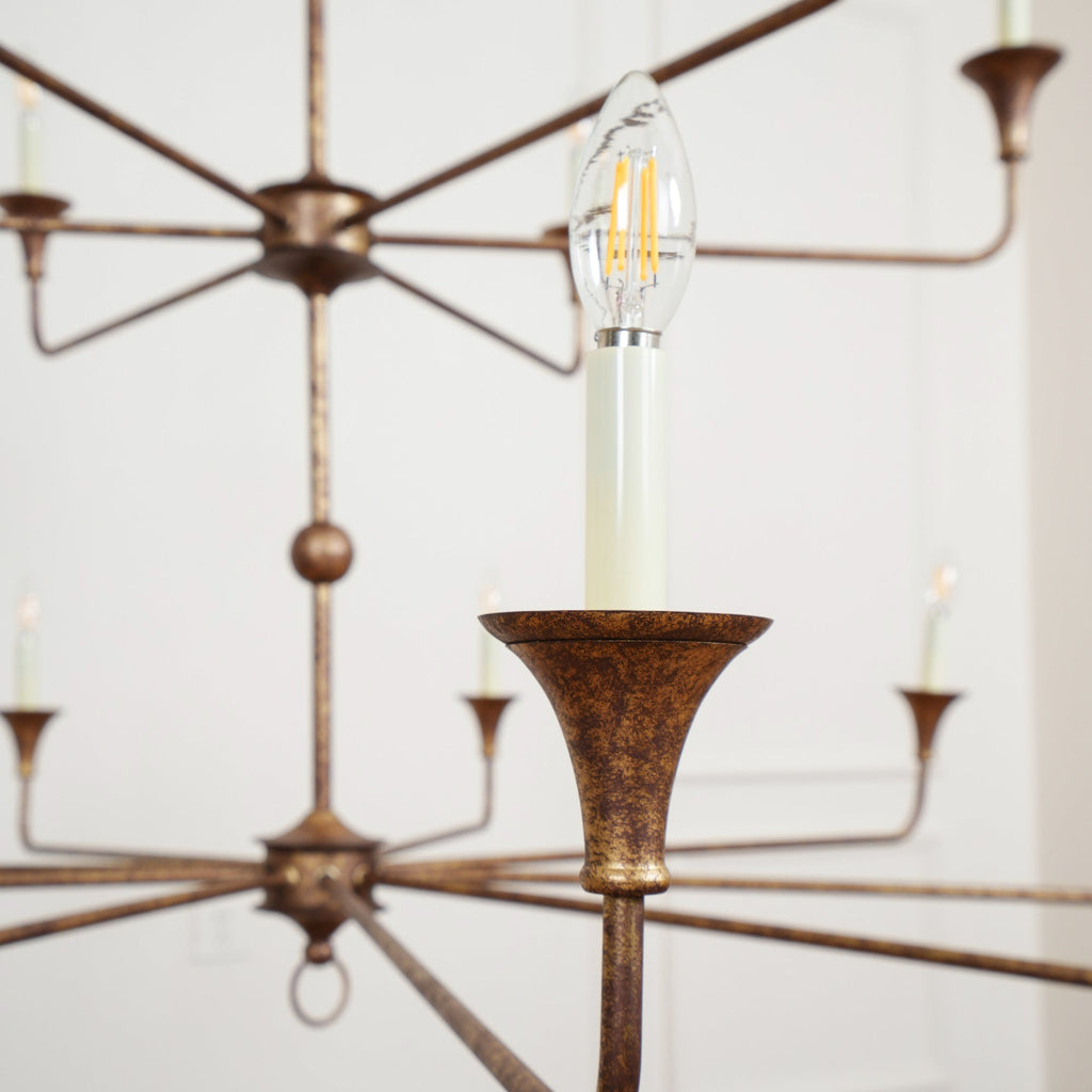 Wisp Grand Lustre en Métal de Bronze Industriel Vintage - Neutralighting