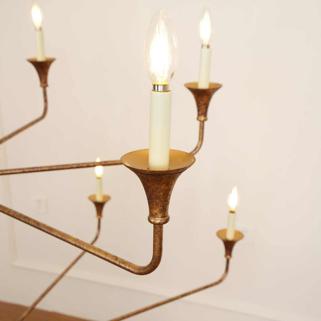 Wisp Grand Lustre en Métal de Bronze Industriel Vintage - Neutralighting