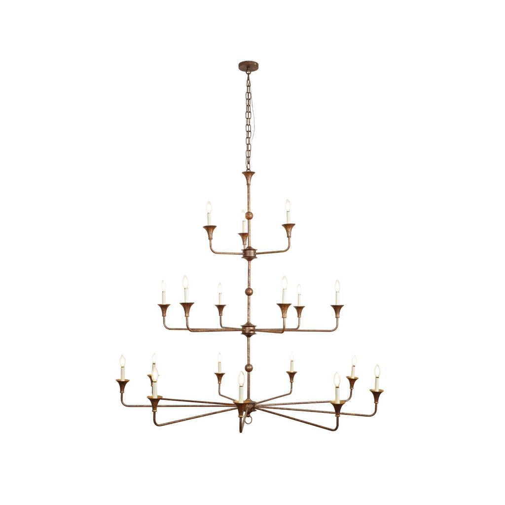 Wisp Grand Lustre en Métal de Bronze Industriel Vintage - Neutralighting