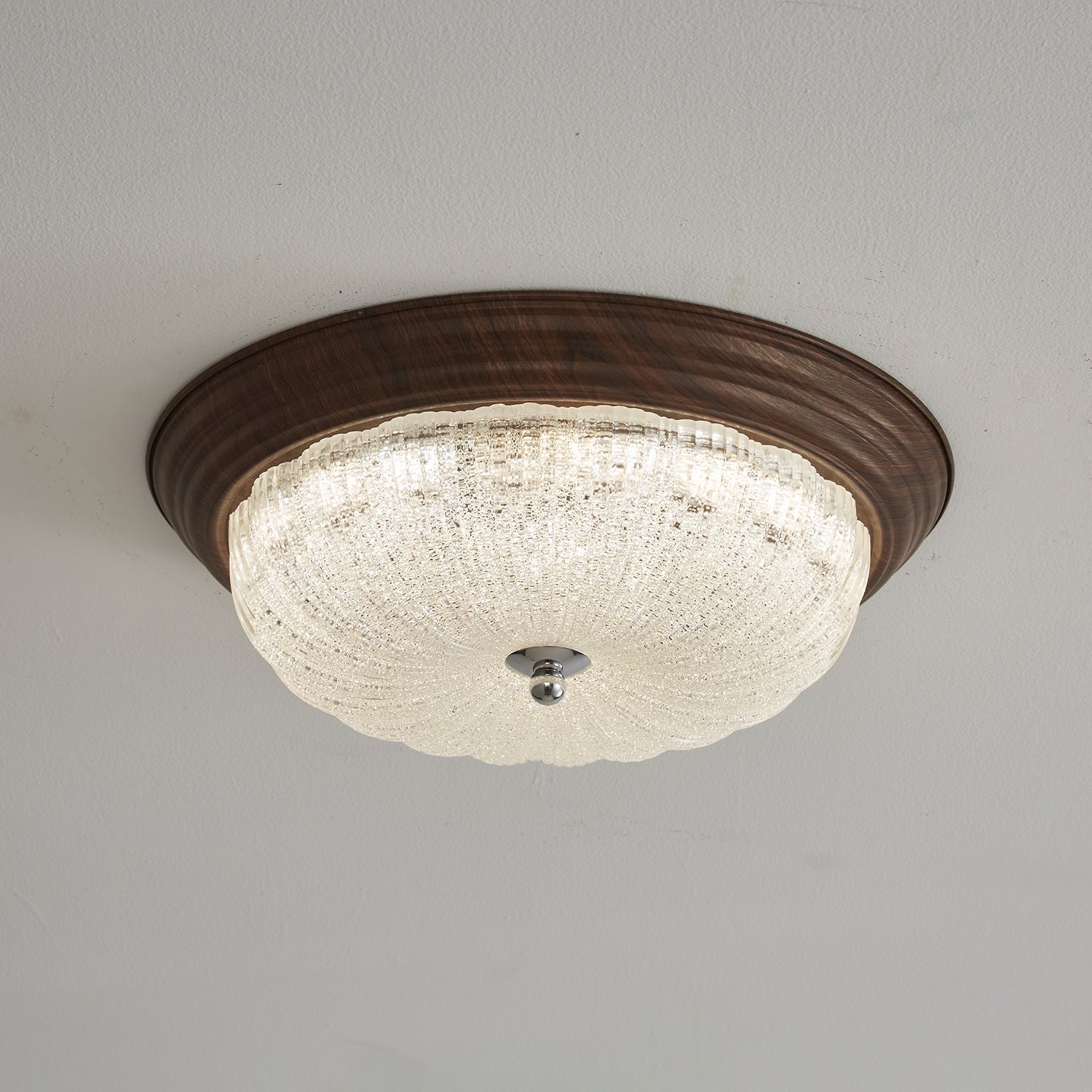Esorila Lampe Plafonnier en Verre et Noyer Premium - Neutralighting