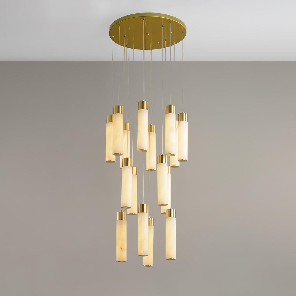 Aurelia Chandelier Albâtre pour Escalier - Neutralighting