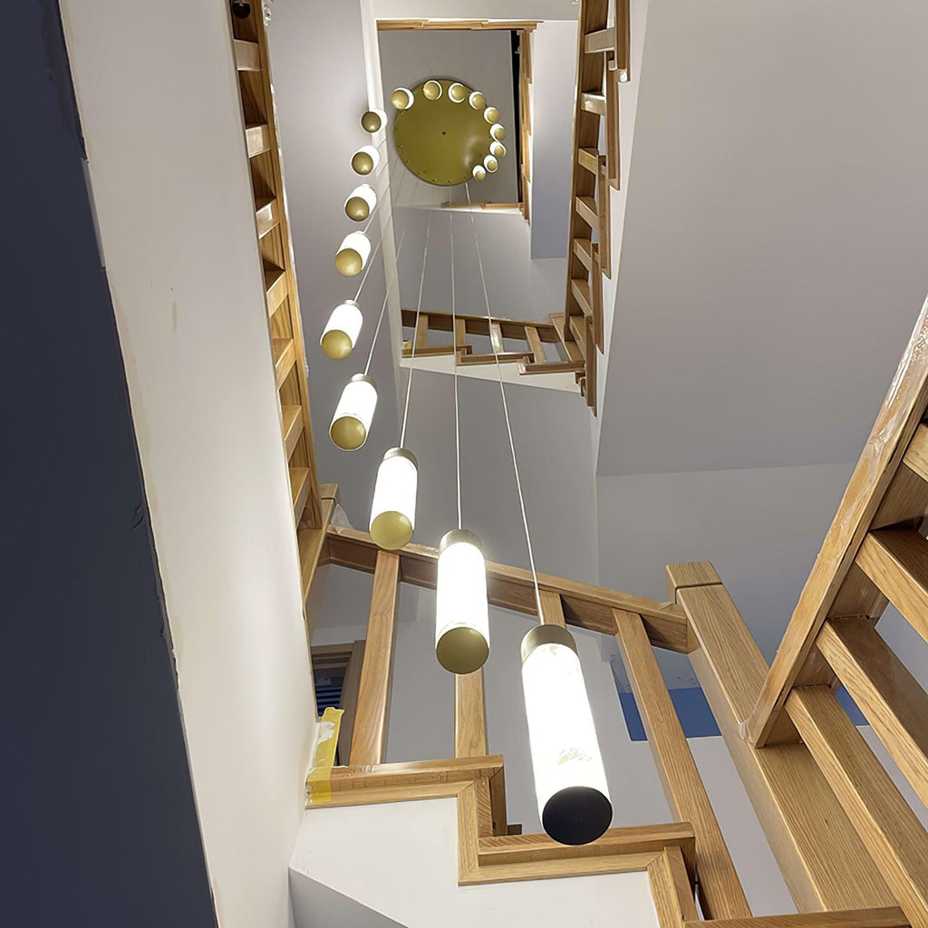 Aurelia Chandelier Albâtre pour Escalier - Neutralighting