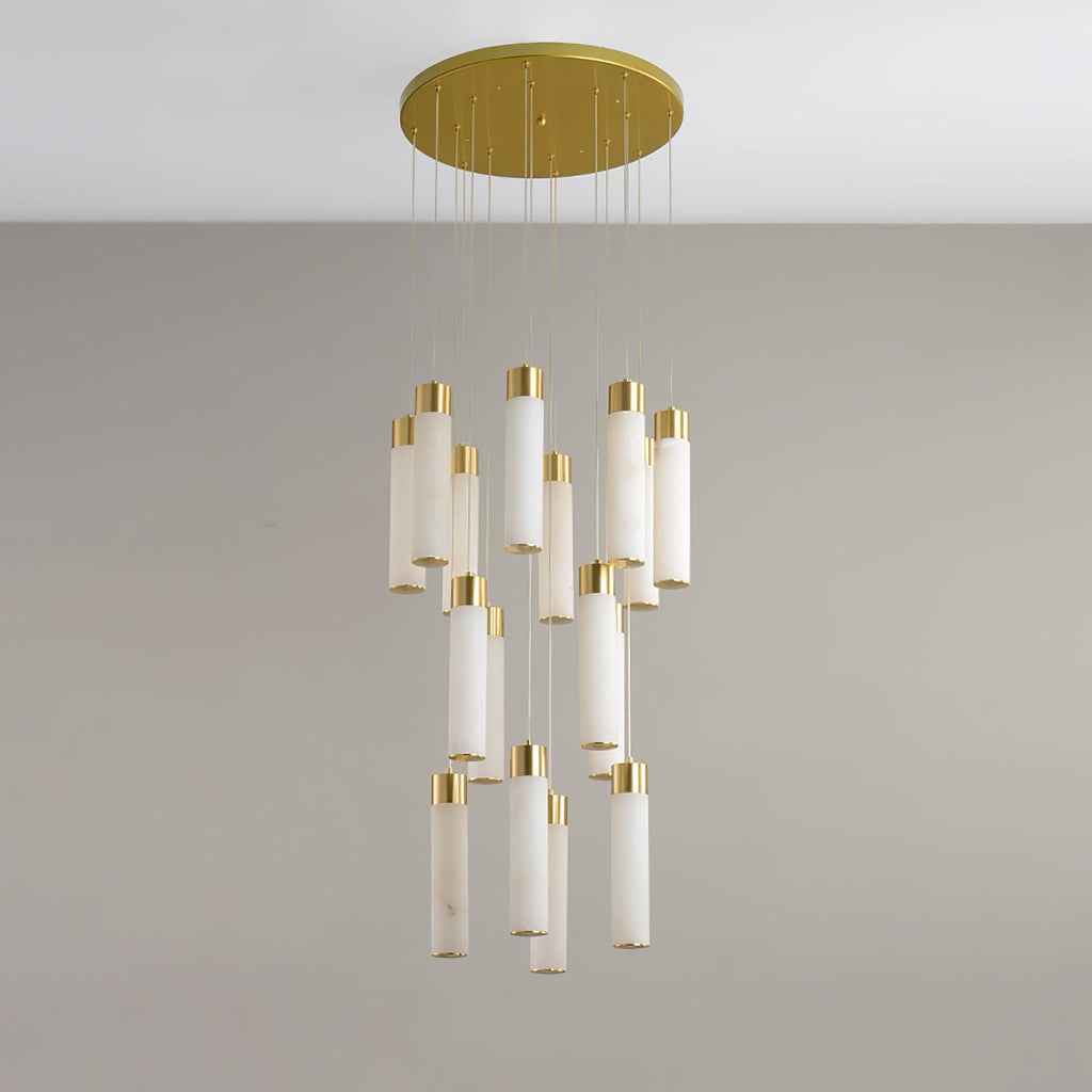 Aurelia Chandelier Albâtre pour Escalier - Neutralighting