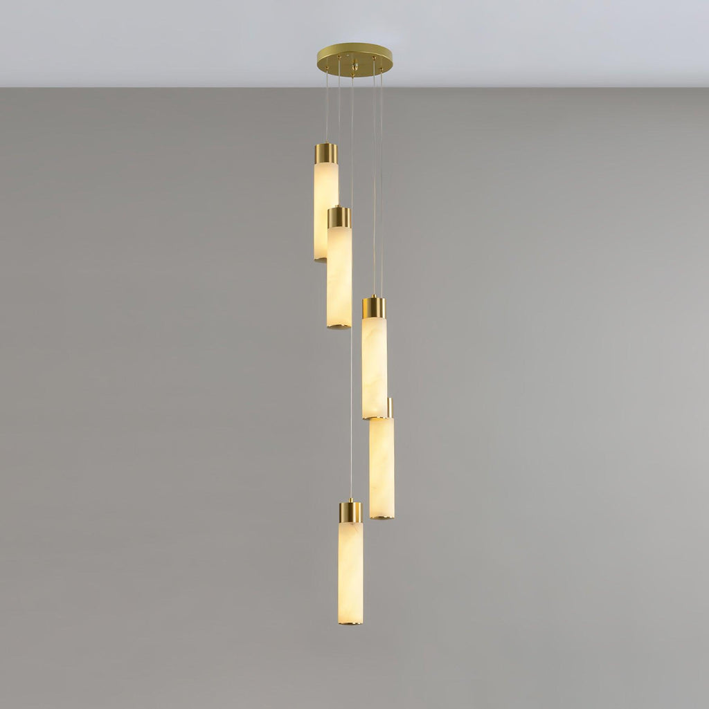 Aurelia Chandelier Albâtre pour Escalier - Neutralighting