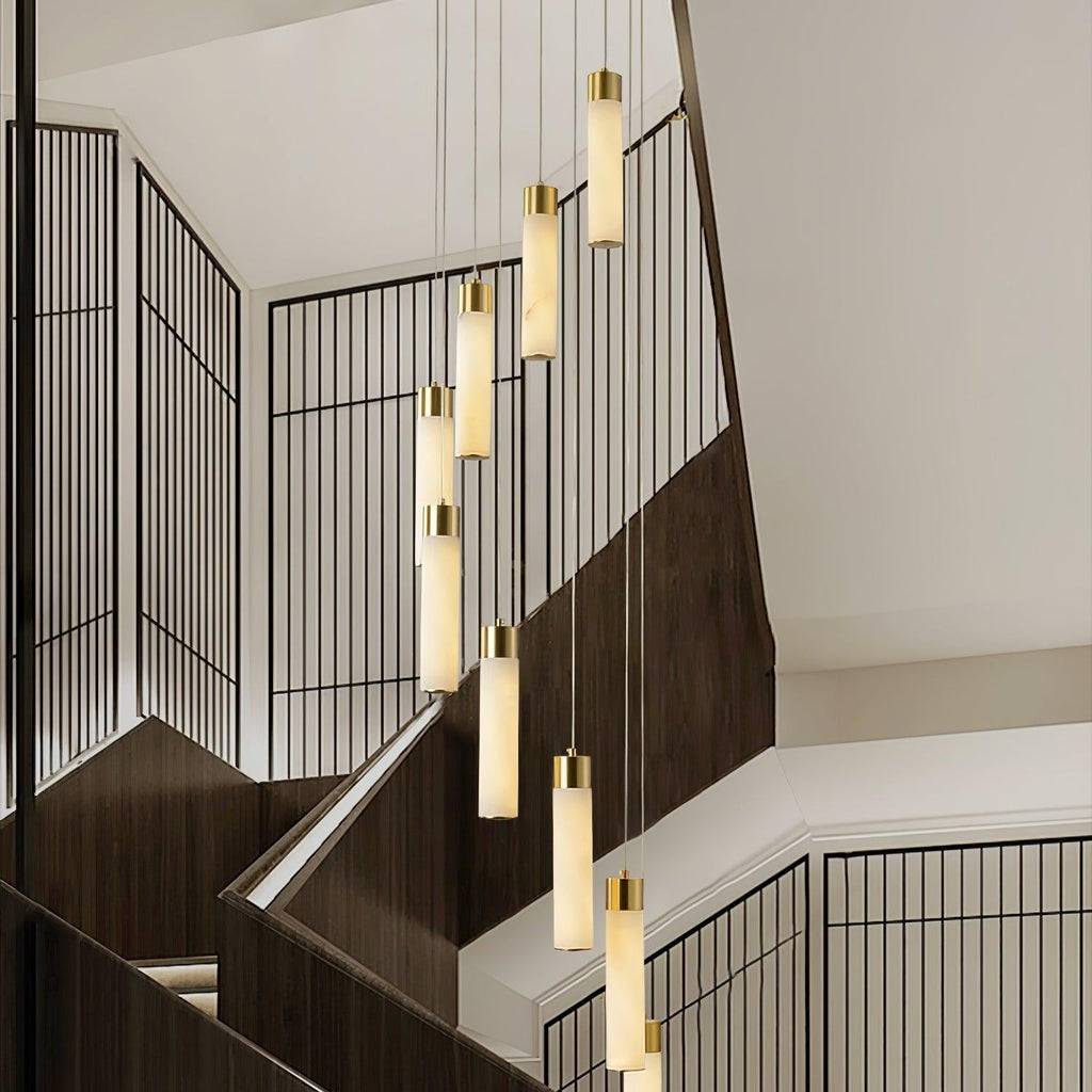 Aurelia Chandelier Albâtre pour Escalier - Neutralighting