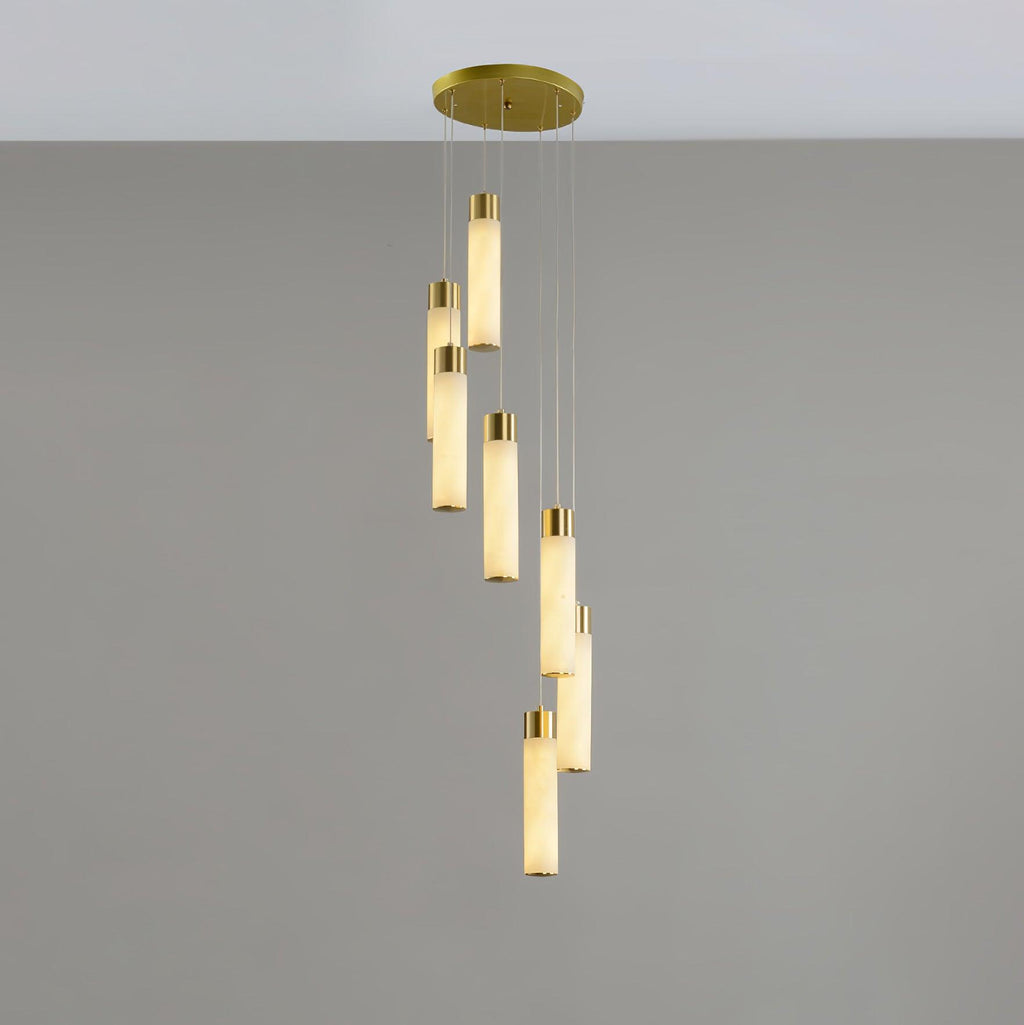 Aurelia Chandelier Albâtre pour Escalier - Neutralighting