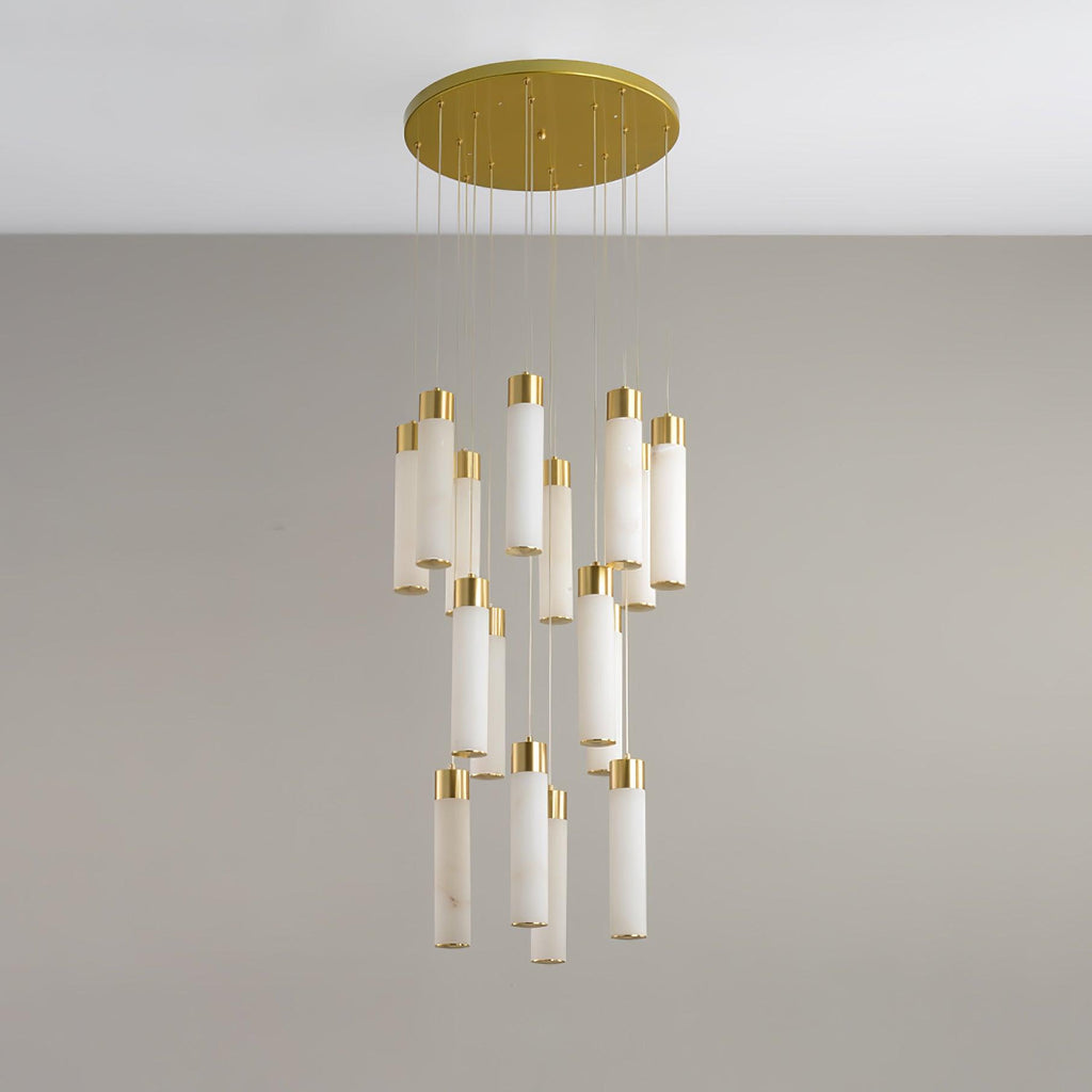Aurelia Chandelier Albâtre pour Escalier - Neutralighting